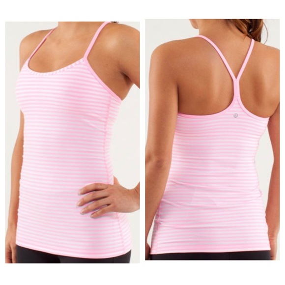 Lululemon Power Y tank top pink/white stripe